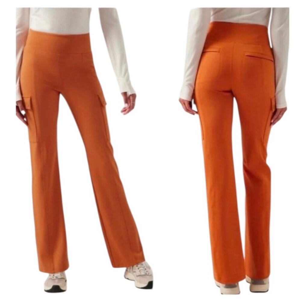 Athleta Delancey Straight Cargo Pant Foliage Orange Size XS/Tall NEW